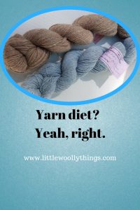 Yarn diet? Yeah, right. Blog post graphic.
